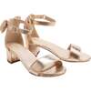 Metallic Banded Block Heels, Gold - Sandals - 1 - thumbnail