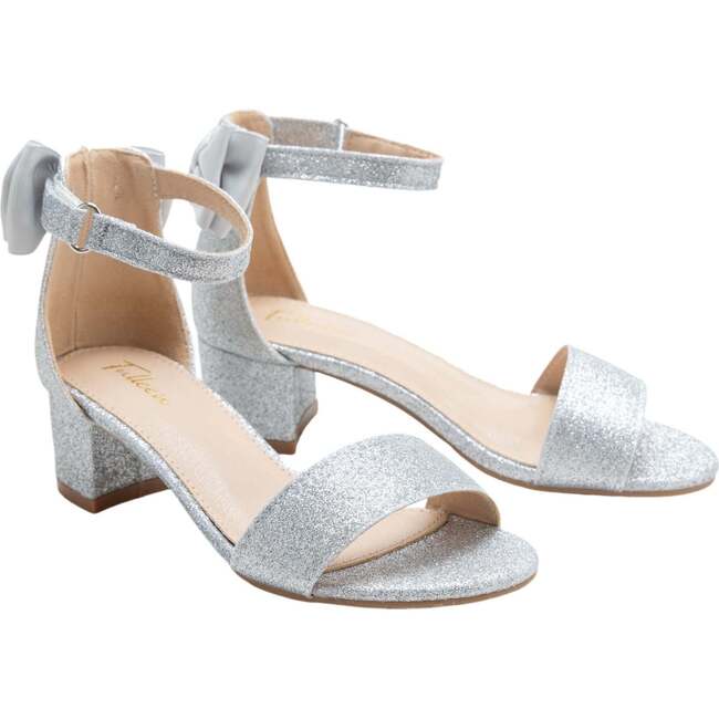 Glitter Banded Block Heels, Silver