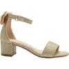 Glitter Banded Block Heels, Gold - Sandals - 2