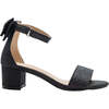 Glitter Banded Block Heels, Black - Sandals - 2