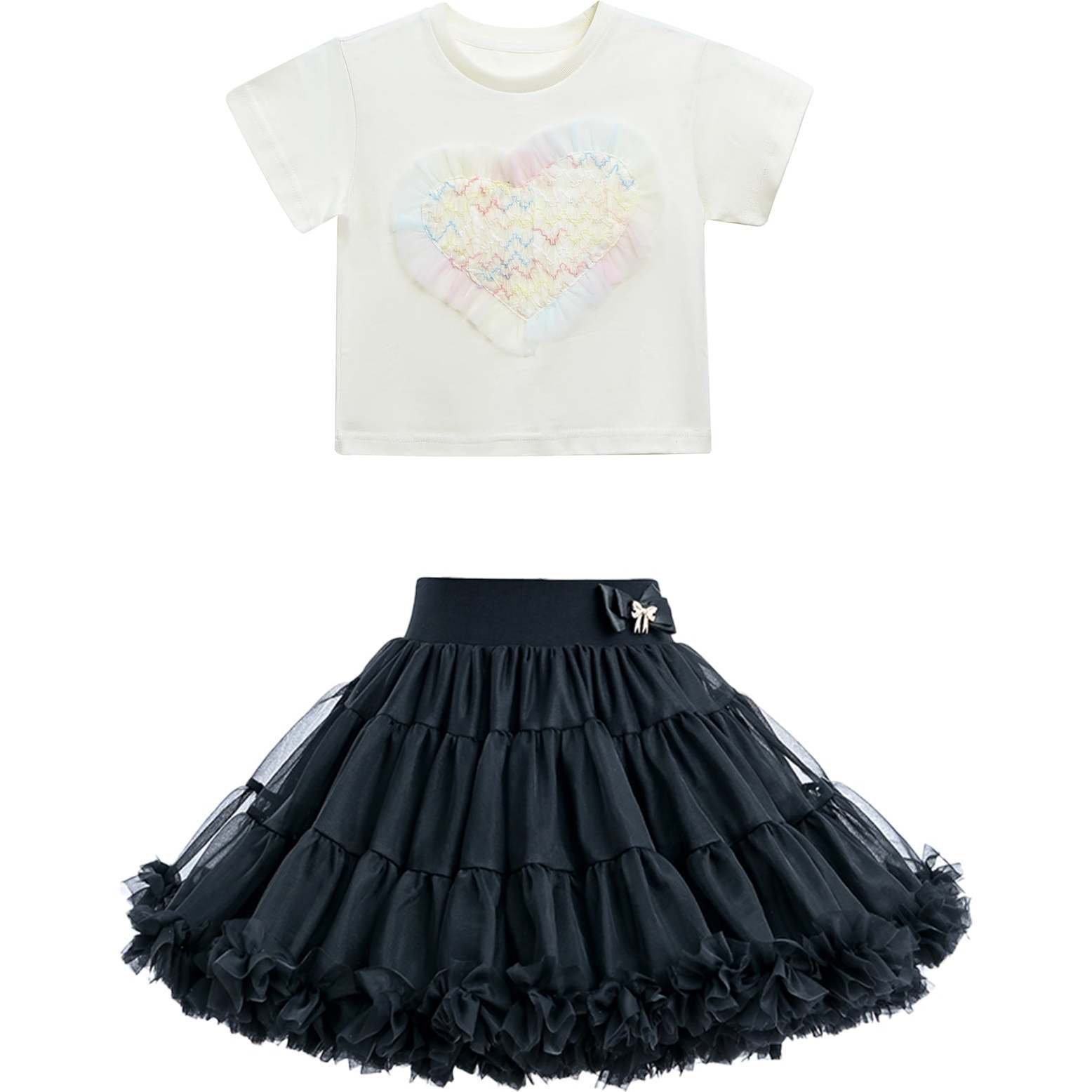 Vanessa Heart Skirt Outfit, Multicolor - Mixed Apparel Set - 1