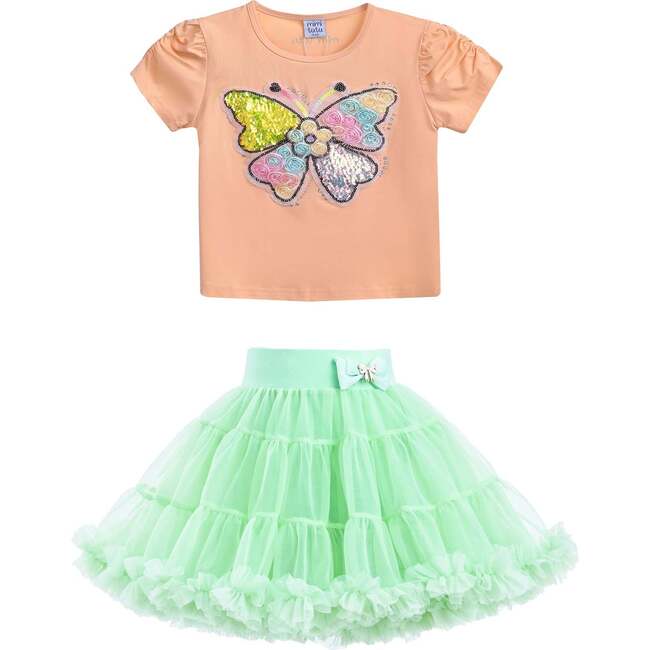 Selena Butterfly Skirt Outfit, Multicolor