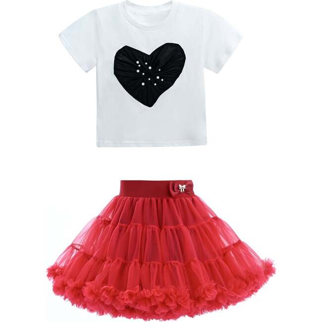 Avalon Heart Skirt Outfit, Multicolor