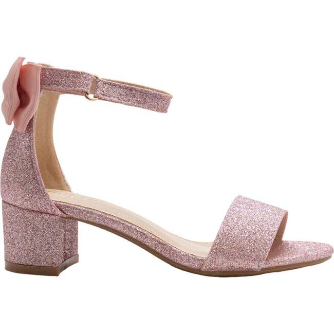 Glitter Banded Block Heels, Pink - Sandals - 2