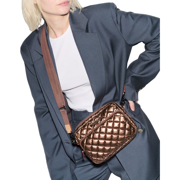 美品MC L – It Shall Be MZ Wallace Amber Brown Multi Mini Stud Crosby Sienna Handbag | MZ