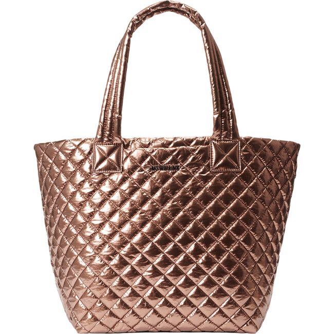 Women's Medium Metro Deluxe Adjustable Strap Tote Bag, Copper Metallic Lacquer