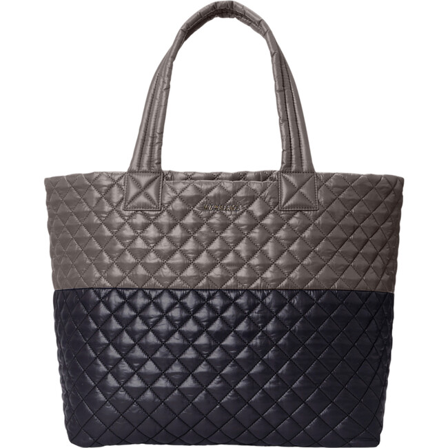 Women's Large Metro Deluxe Adjustable Strap Tote Bag, Black & Magnet Colorblock