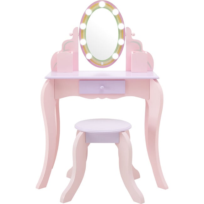 Little Princess Rapunzel Vanity with LED Illuminated Mirror - Woodens - 4