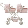 Olivia's Little World Doll Double Bassinet Stroller, Pink/Gray - Doll Accessories - 1 - thumbnail