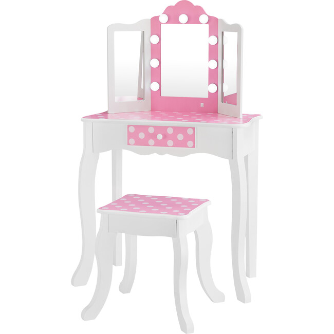 Fantasy Fields Gisele Polka Dot Kids Vanity Table & Stool