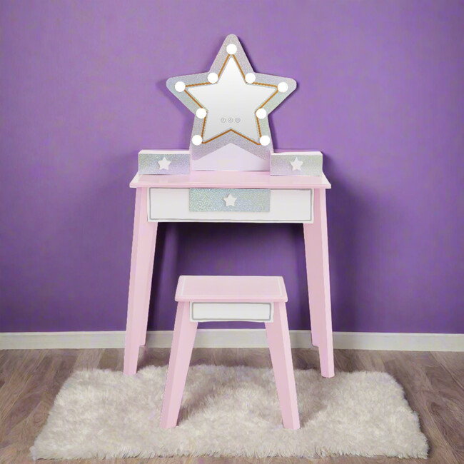 Little Princess Star Vanity with LED Illuminated Mirror - Woodens - 2