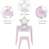 Little Princess Star Vanity with LED Illuminated Mirror - Woodens - 3