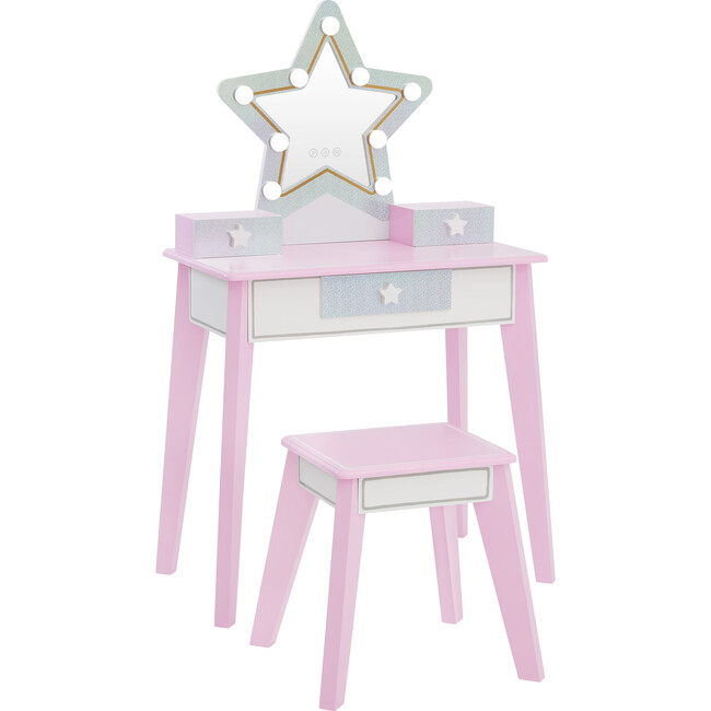 Little Princess Star Vanity with LED Illuminated Mirror - Woodens - 4