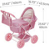 Olivia's Little World Baby Doll Bassinet Pram, Hot Pink - Doll Accessories - 5