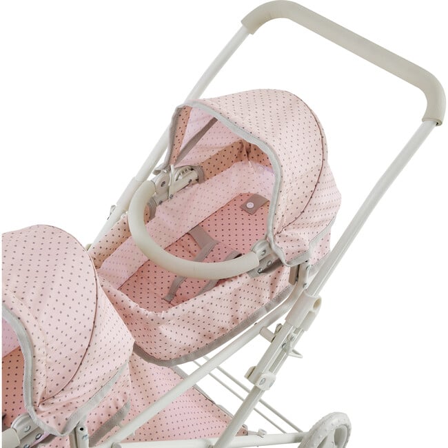 Olivia's Little World Doll Double Bassinet Stroller, Pink/Gray - Doll Accessories - 5