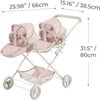 Olivia's Little World Doll Double Bassinet Stroller, Pink/Gray - Doll Accessories - 6