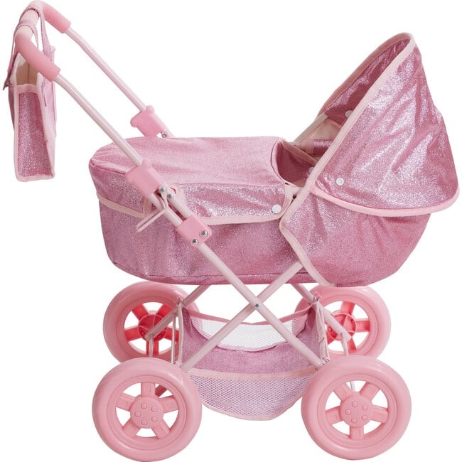 Olivia's Little World Baby Doll Bassinet Pram, Hot Pink - Doll Accessories - 7