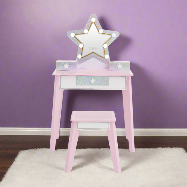 Little Princess Star Vanity with LED Illuminated Mirror - Woodens - 7