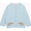 Little Hedgehog Scalloped Edge Cardigan, Sea Blue - Cardigans - 1 - thumbnail