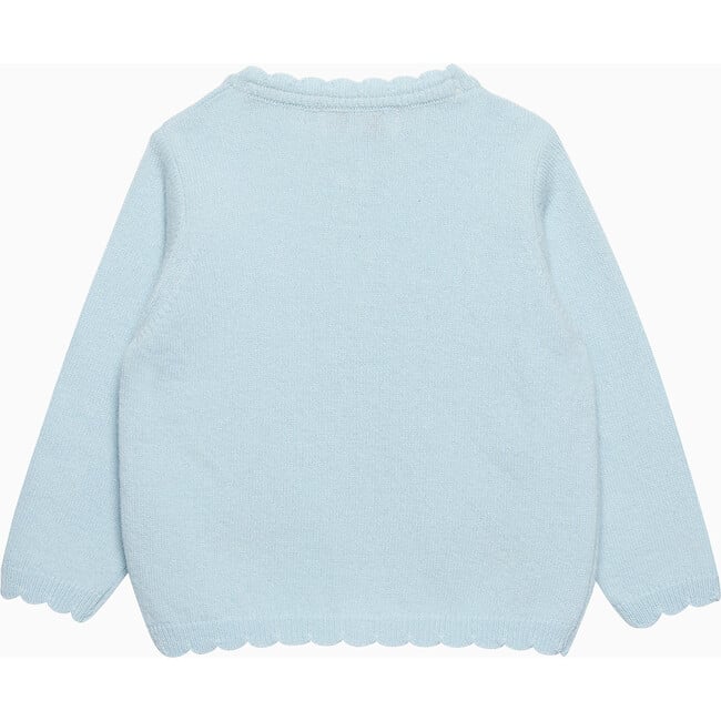 Little Hedgehog Scalloped Edge Cardigan, Sea Blue - Cardigans - 2