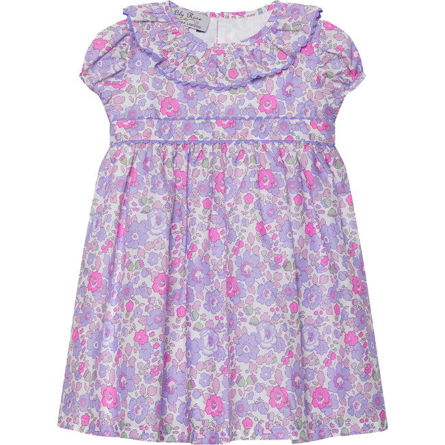 Little Liberty Print Betsy Ric Rac Party Dress, Lilac Betsy