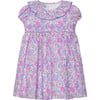 Little Liberty Print Betsy Ric Rac Party Dress, Lilac Betsy - Dresses - 1 - thumbnail