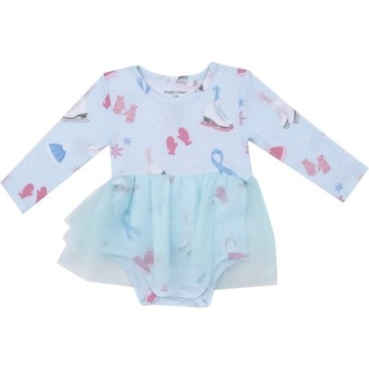 Ice Skating L/S Tutu Bodysuit, Light Blue