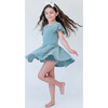 Cap Sleeve Twirl Dress, Dusty Blue - Dresses - 2