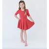 Quarter Sleeve Twirl Dress, Rust - Dresses - 2