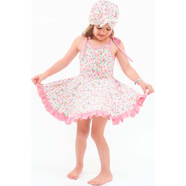 Ditzy Floral Tie Strap Twirl Dress, Floral - Dresses - 4