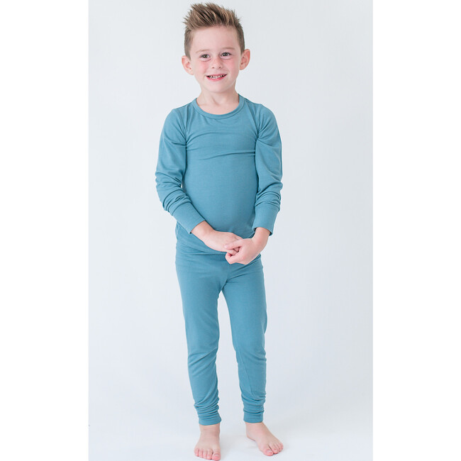 Two Piece Pajama, Blue - Pajamas - 4