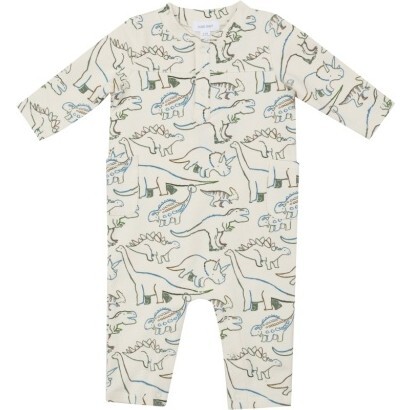 French Terry Artsy Dinos Uni Romper, Green