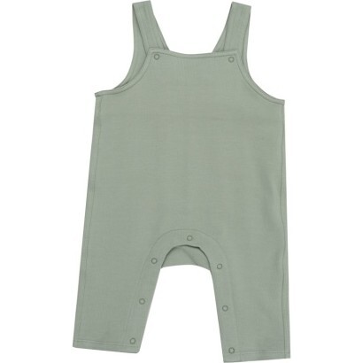 French Terry Desert Sage Solid Overalls, Green