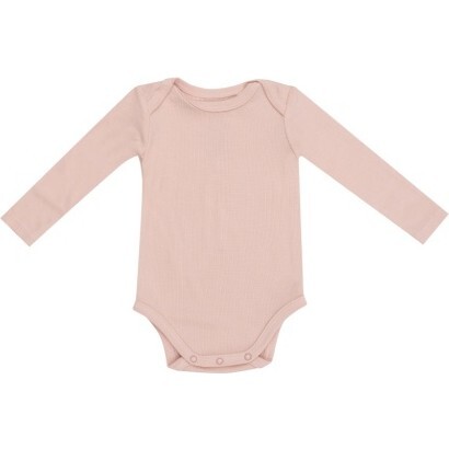 Ribbed Pale Blush Bodysuit, Pink