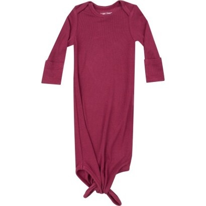 Ribbed Rose Bud Knotted Gown, Burgundy