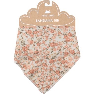 Sweet Rose Calico Bandana Bib, Pink