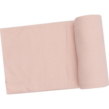 Ribbed Pale Blush Swaddle Blanket, Pink