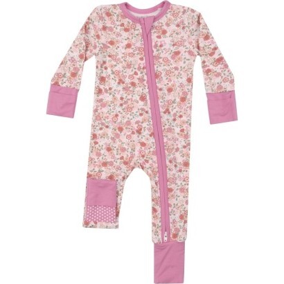 Pretty Calico 2 Way Zipper Romper, Pink