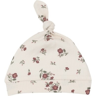 Misty Rose Floral Knotted Hat, Ivory