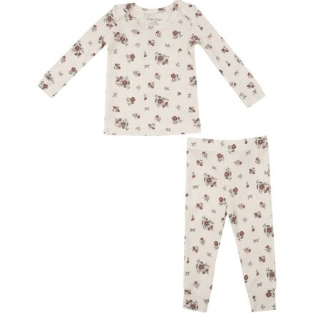 Misty Rose Floral L/S Loungewear Set, Ivory