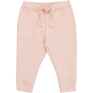 French Terry Solid Pink Paper Bag Jogger, Pink