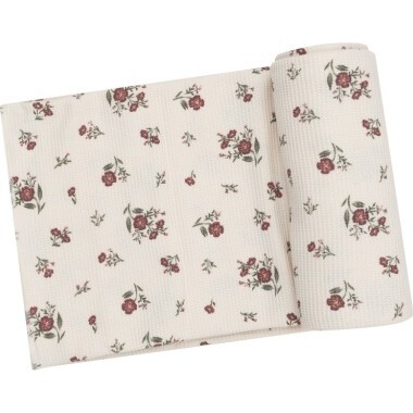 Misty Rose Floral Swaddle Blanket, Ivory