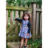 Pinafore Print Elastic Waist Full Skirt Dress, Tin Can Flowers - Dresses - 2