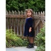 Twirly Stretch Velvet Scoop Back Long Sleeve Knit Dress, Navy - Dresses - 4