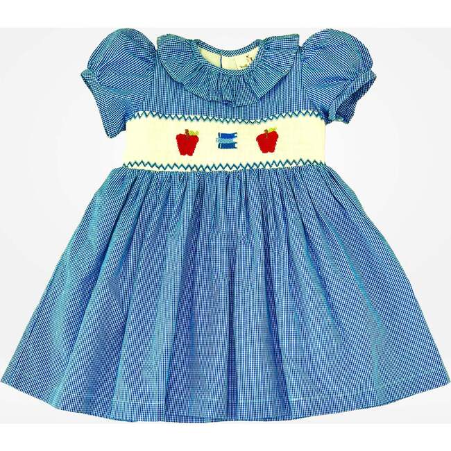 Back to School Apple Dress, Blue