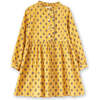 Girls All-Over Print Front Ruffle Long Sleeve Dress, Yellow & Pink - Dresses - 1 - thumbnail