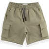 Loop 4-Way Stretch Cargo Pocket Drawstring Shorts, Stone - Pants - 1 - thumbnail