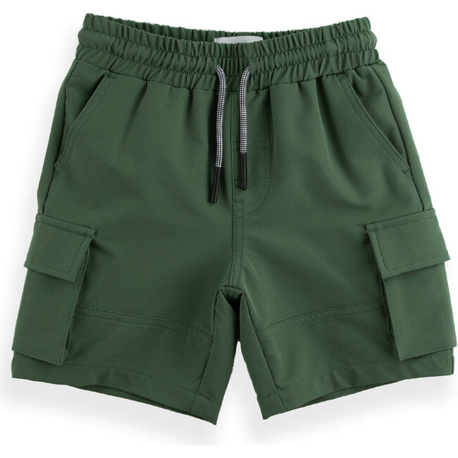 Loop 4-Way Stretch Cargo Pocket Drawstring Shorts, Sage