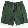 Loop 4-Way Stretch Cargo Pocket Drawstring Shorts, Sage - Pants - 1 - thumbnail