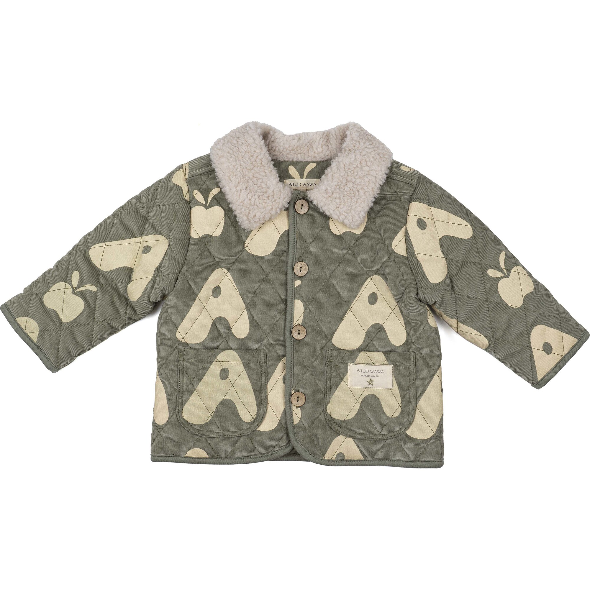 Quilted Jacket, Olive Apple - Jackets - 1